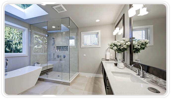modern bathroom with beautiful shower in Oak Ridge