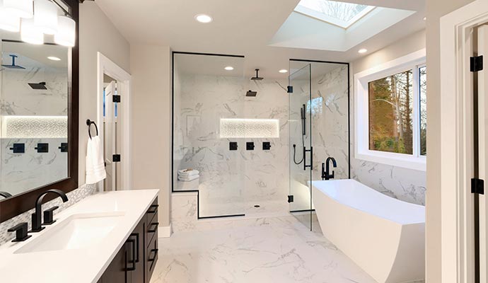 Complete bathroom remodeling for a fresh and modern look.