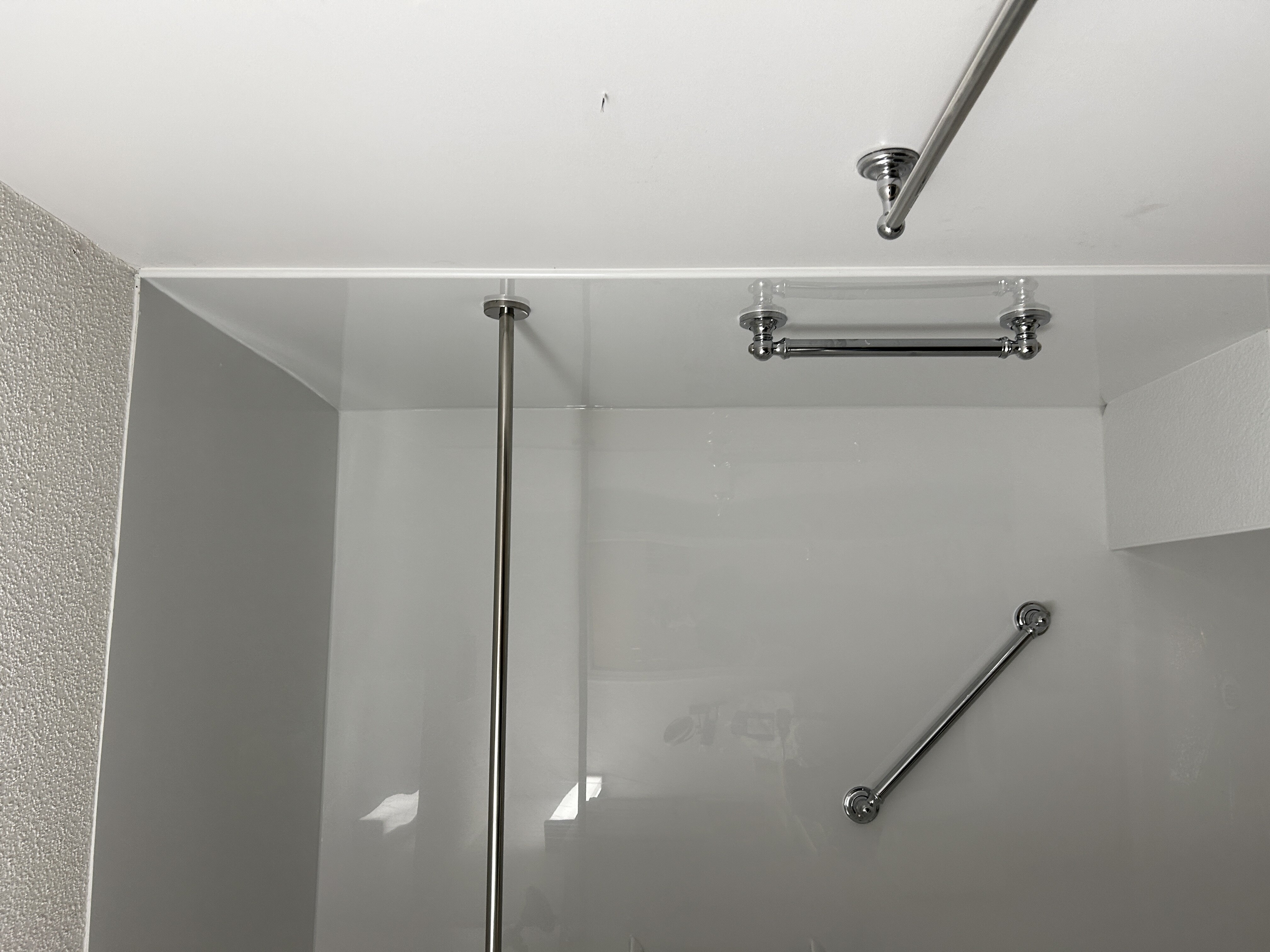 New shower complete with grab bars