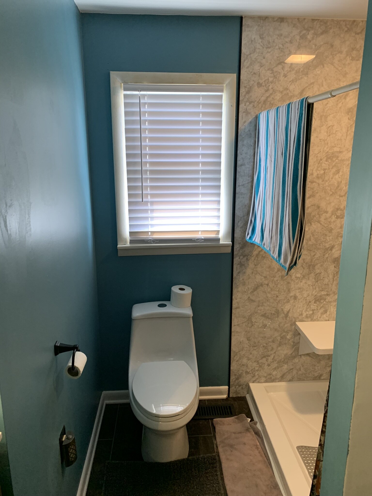 New toilet and flooring