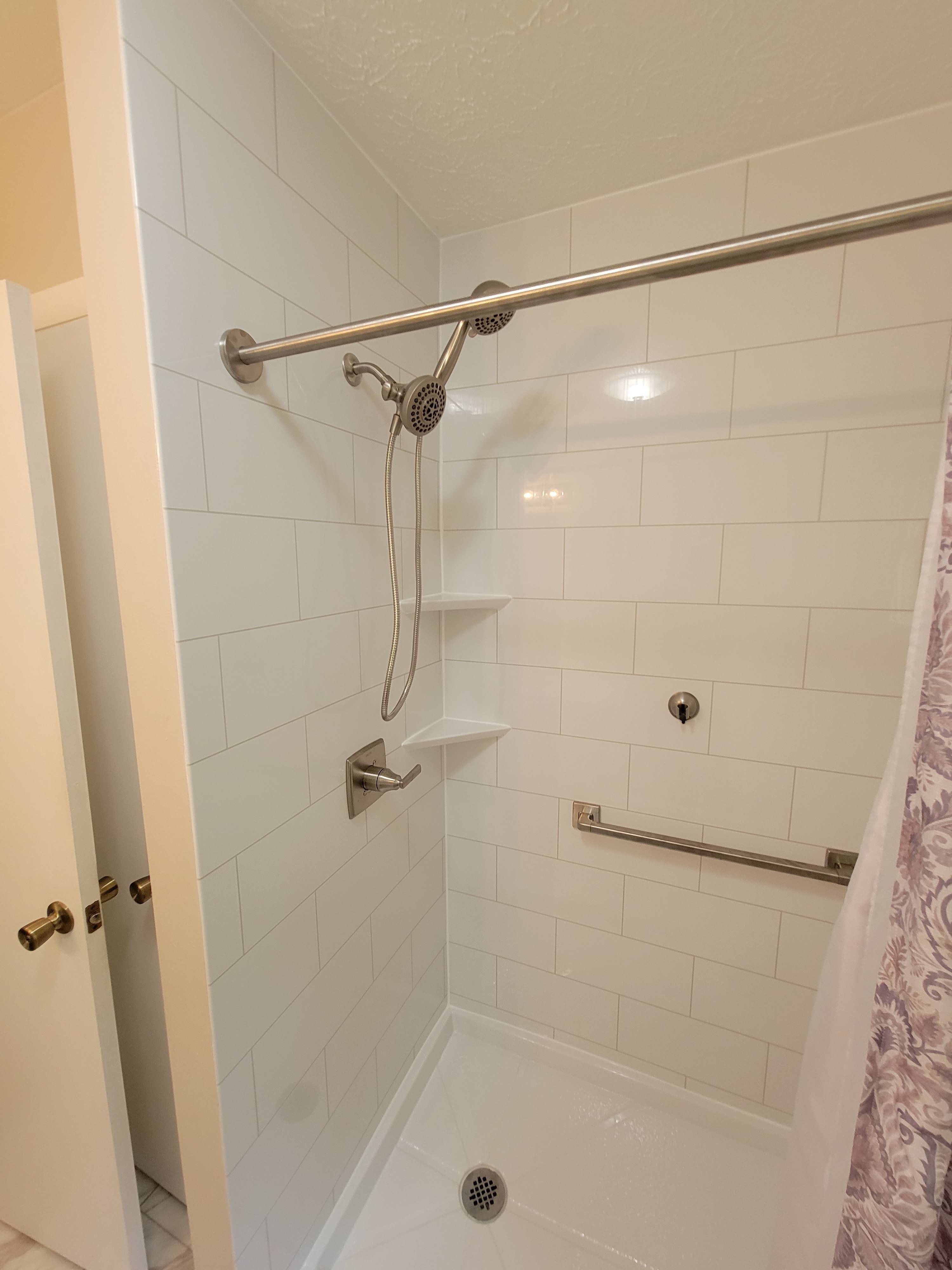 New shower with chrome features