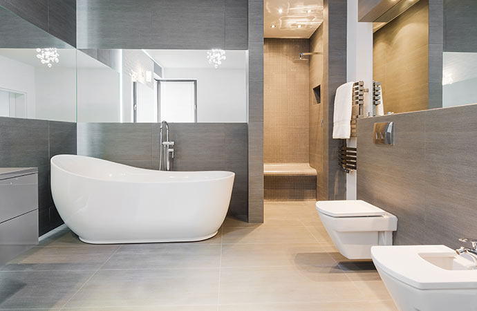Choose laminate flooring to minimize humidity and enhance durability in your bathroom.